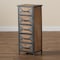 Baxton Studio Laurel Rustic Antique Grey Metal and Whitewashed Oak Brown Wood 5-Drawer Accent Storage Cabinet 182-11735-Zoro - alternate 6